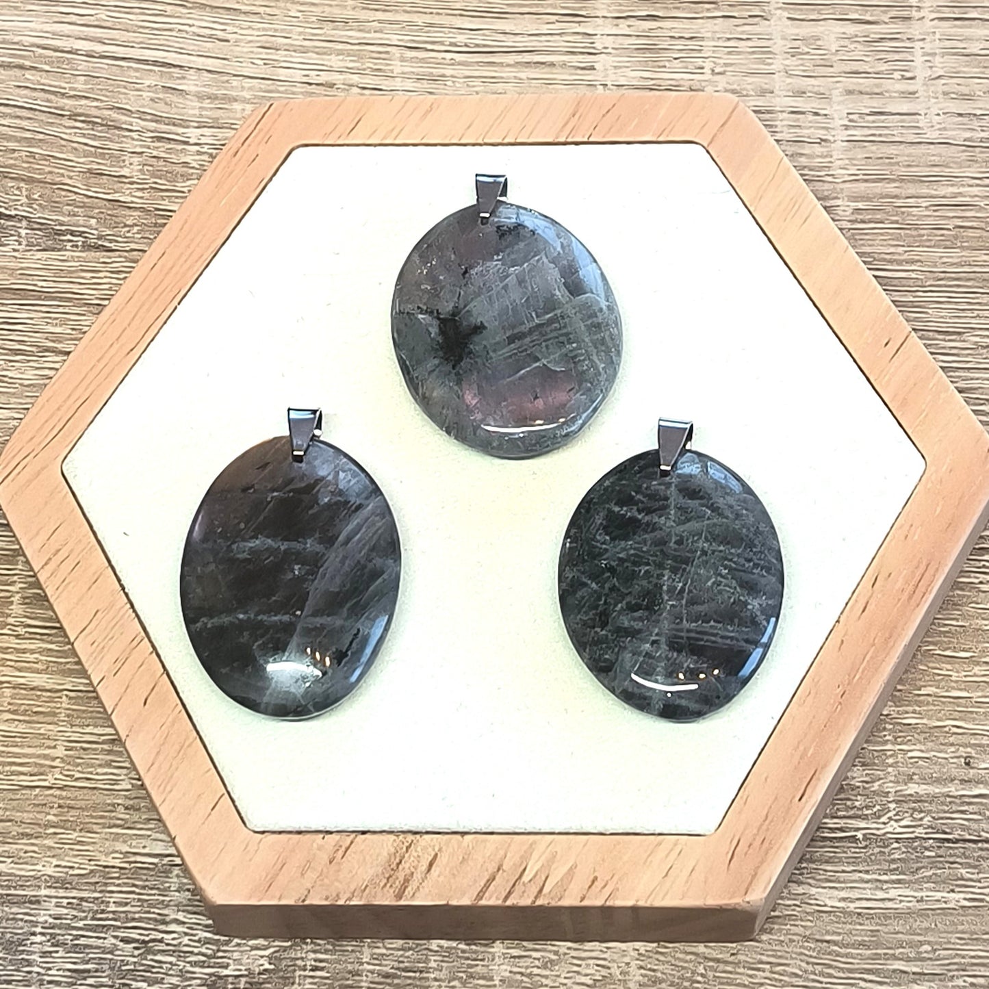 Pendentif pierre plate LABRADORITE