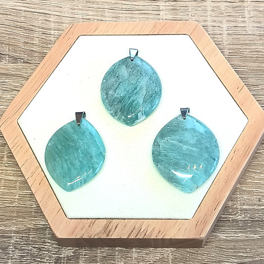 Pendentif pierre plate AMAZONITE
