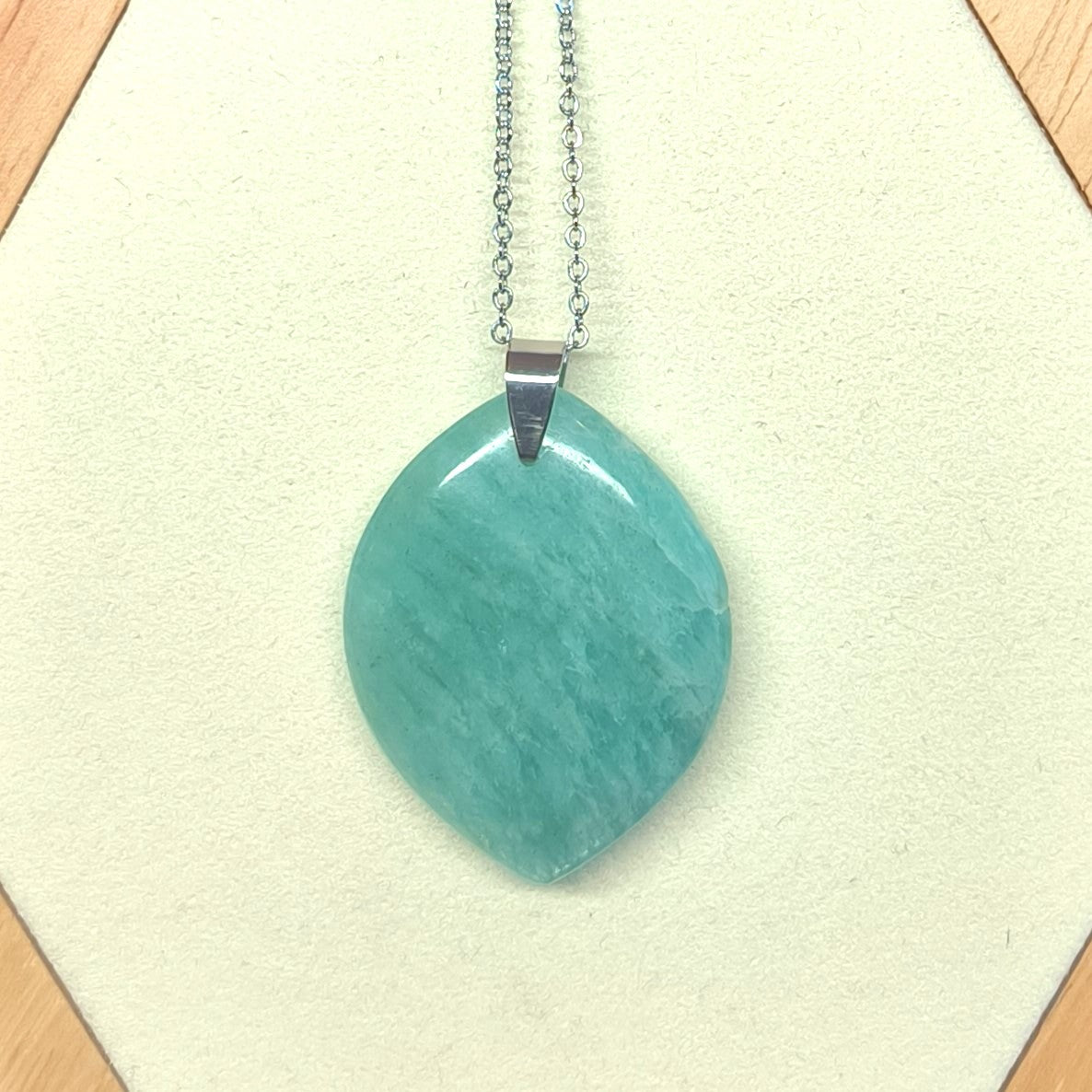 Pendentif pierre plate AMAZONITE