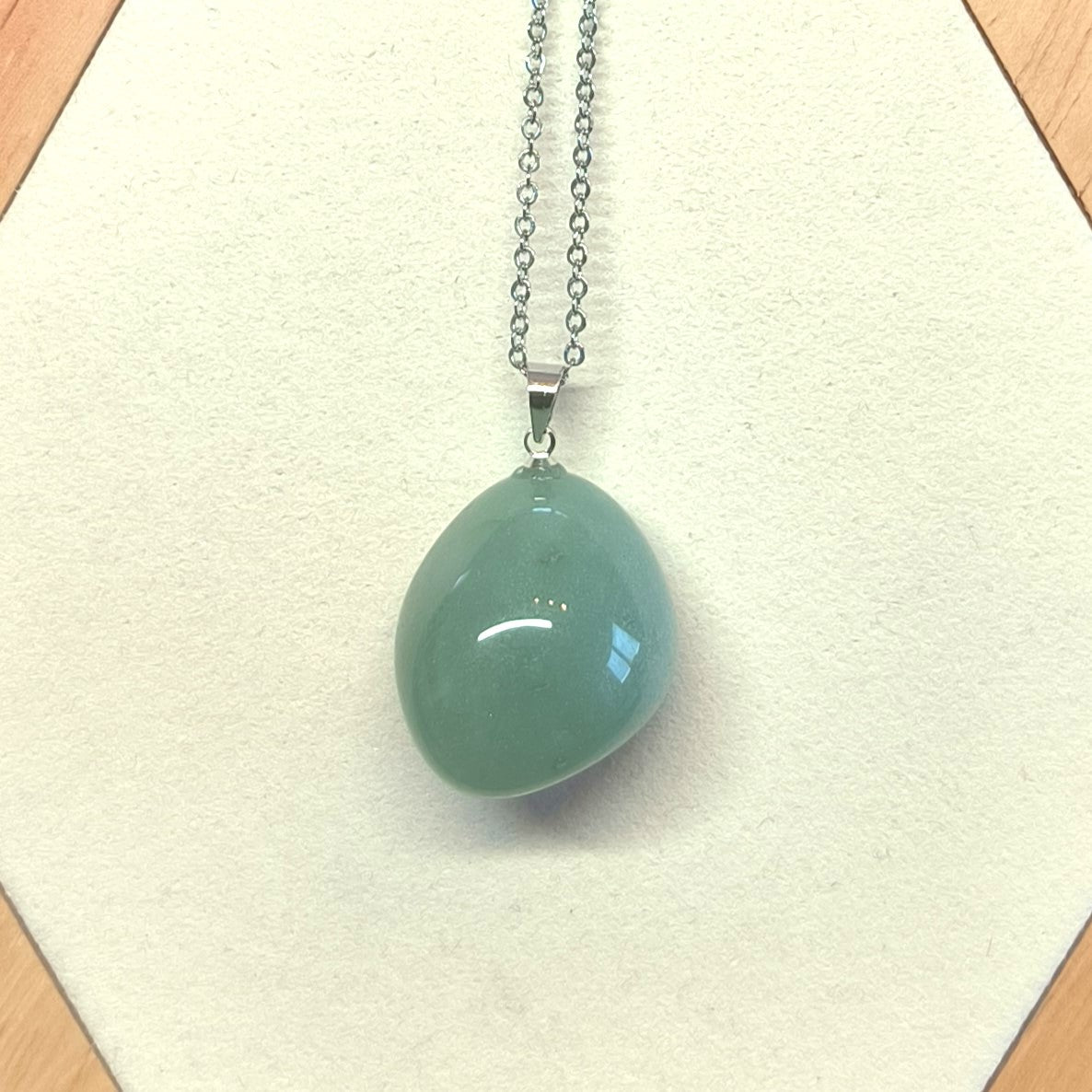 Pendentif pierre roulée AVENTURINE VERTE