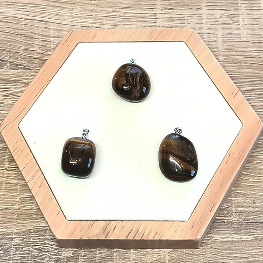 Pendentif pierre roulée OEIL DE TIGRE