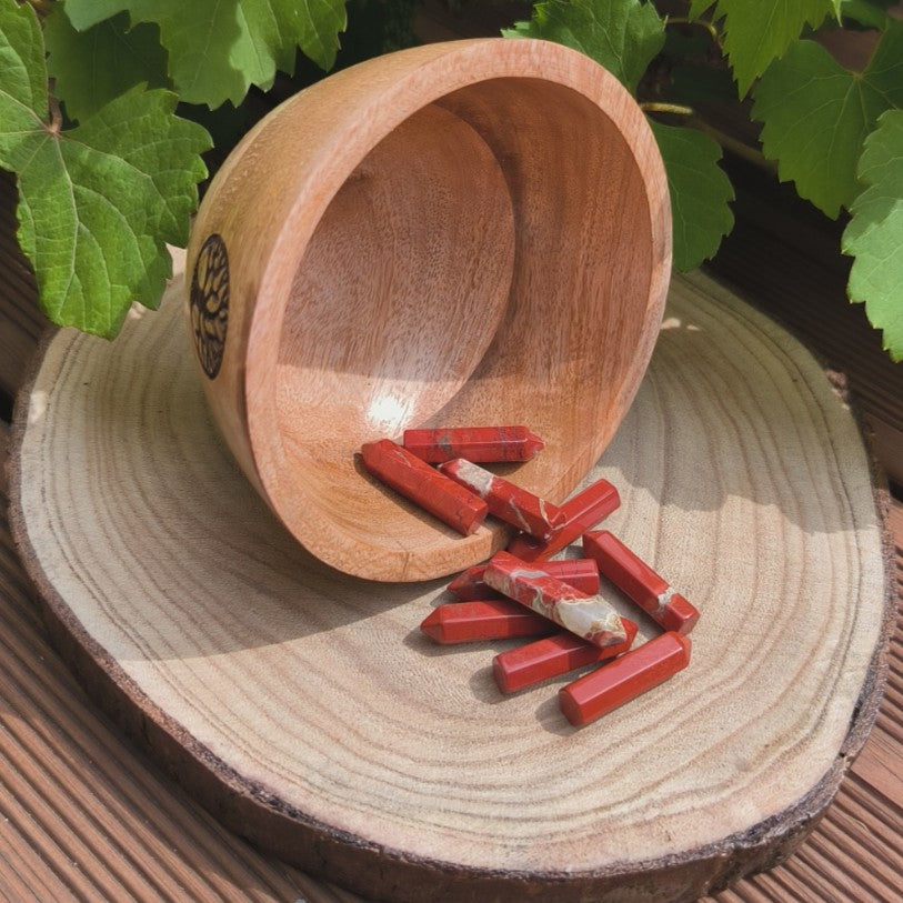 Pointe polie JASPE ROUGE 30mm