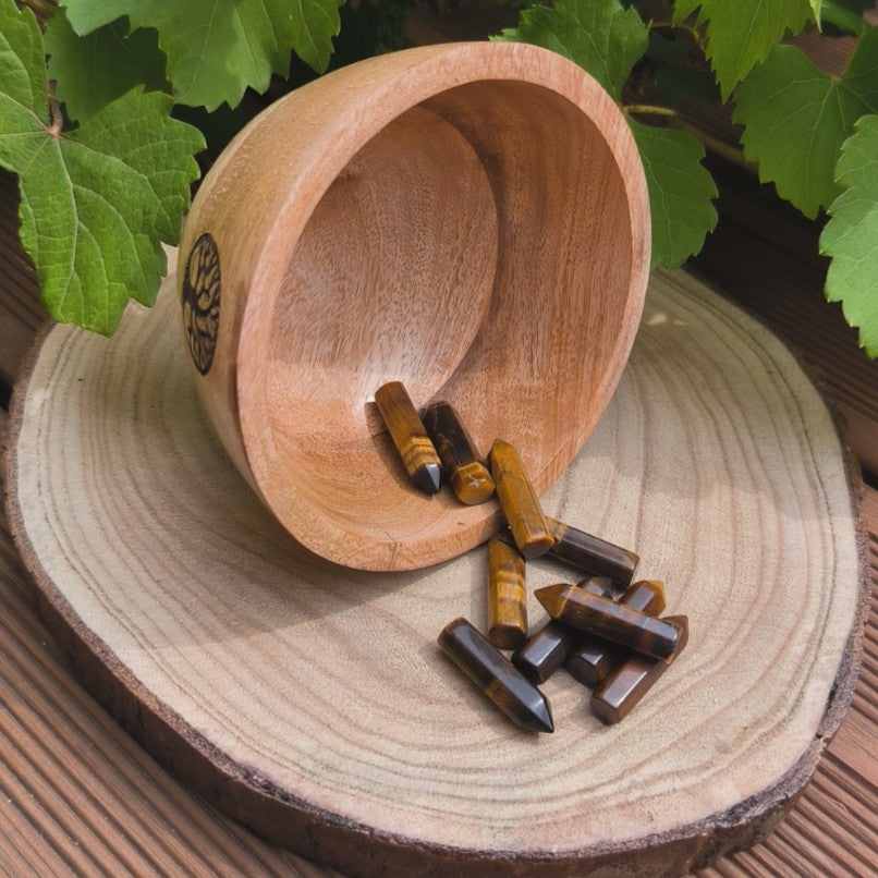 Pointe polie OEIL DE TIGRE 30mm