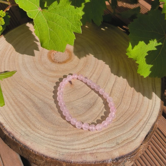Bracelet Quartz Rose 6mm - Ether et sens