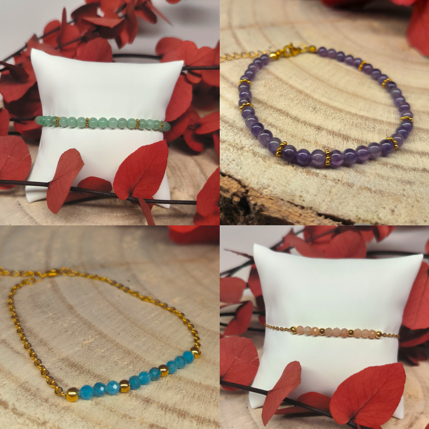 Bracelets pierre et acier inoxydable