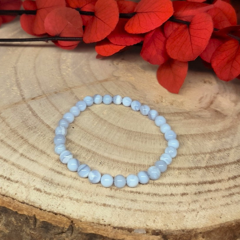 Bracelet CALCEDOINE BLEUE 6mm - Ether et sens