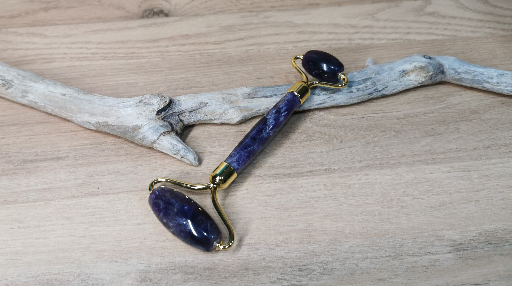 Rouleau de massage (2 têtes) Améthyste - Ether et sens