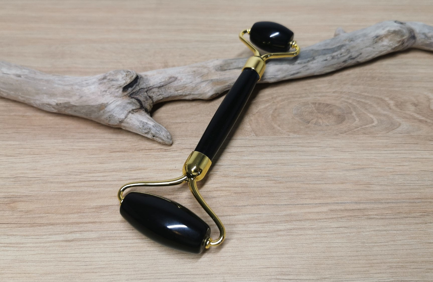 Rouleau de massage (2 têtes) Obsidienne noire - Ether et sens