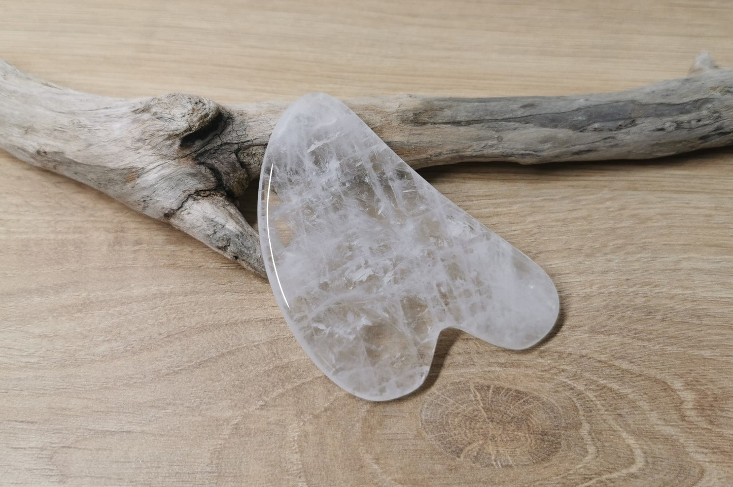 Gua Sha coeur Cristal de roche - Ether et sens