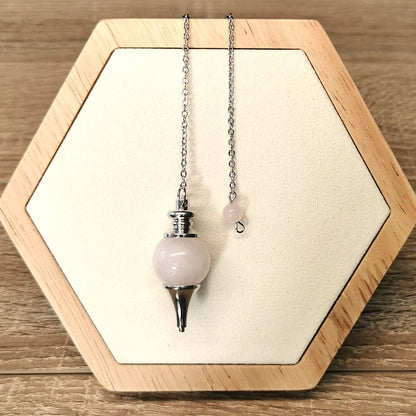 Pendule sphère Quartz Rose 4cm - Ether et sens