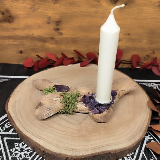Lueur d’Améthyste - Décoration bougeoir
