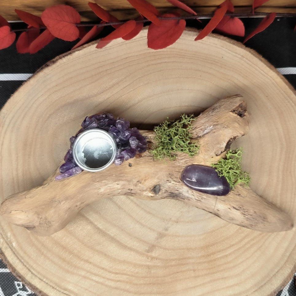 Lueur d’Améthyste - Décoration bougeoir