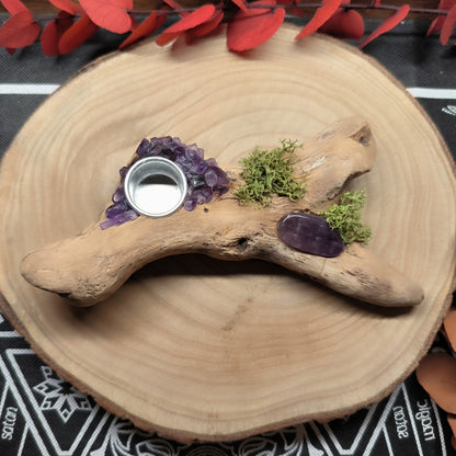 Lueur d’Améthyste - Décoration bougeoir