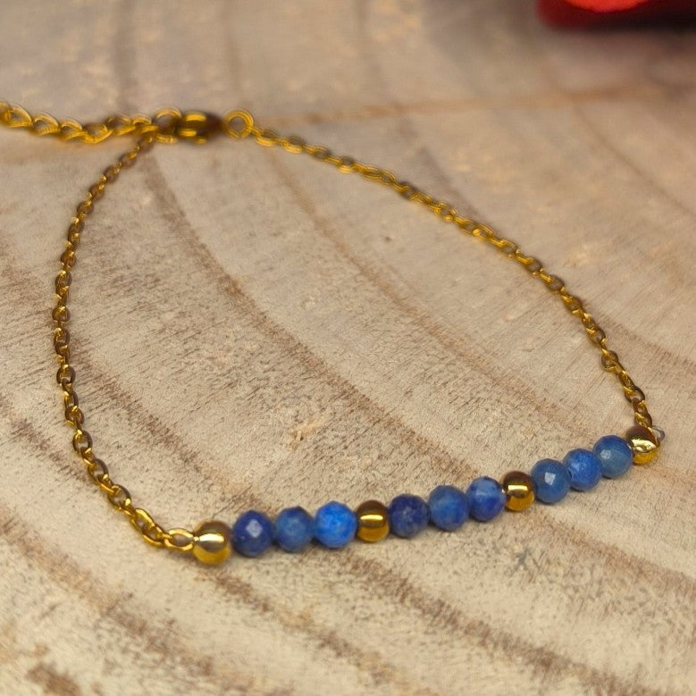 Bracelet doré DANA Lapis Lazuli - Ether et sens