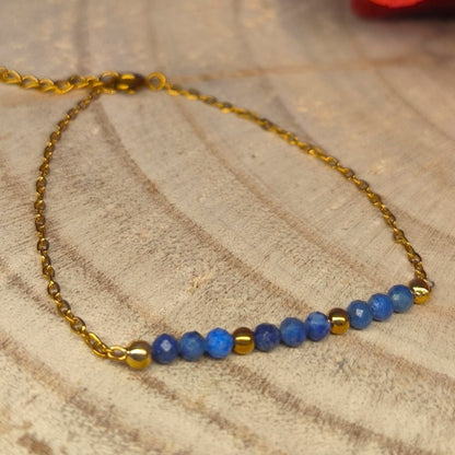 Bracelet doré DANA Lapis Lazuli - Ether et sens
