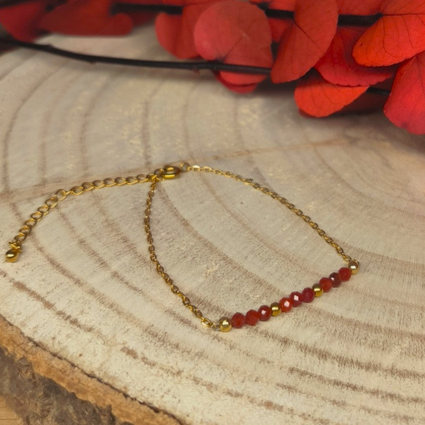 Bracelet doré DANA Cornaline - Ether et sens