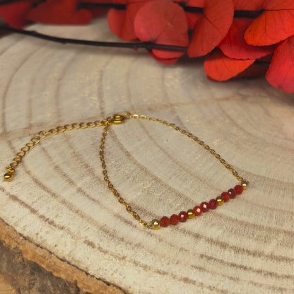 Bracelet doré DANA Cornaline - Ether et sens