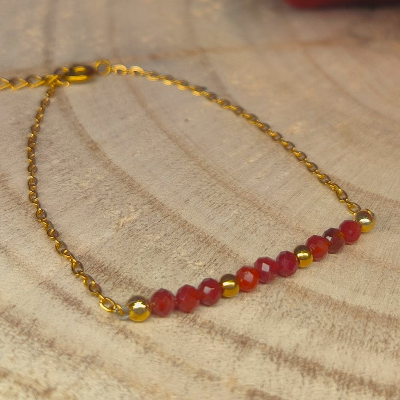 Bracelet doré DANA Cornaline - Ether et sens