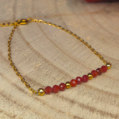 Bracelet doré DANA Cornaline - Ether et sens