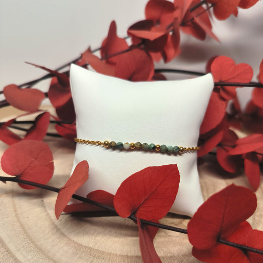 Bracelet doré DANA Turquoise d'Afrique - Ether et sens