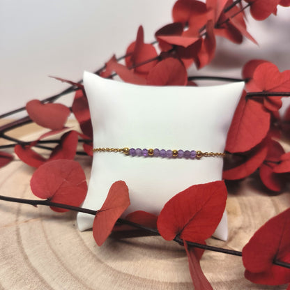 Bracelet doré DANA Améthyste - Ether et sens