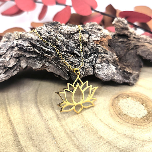 Pendentif Fleur de Lotus - Plaqué or