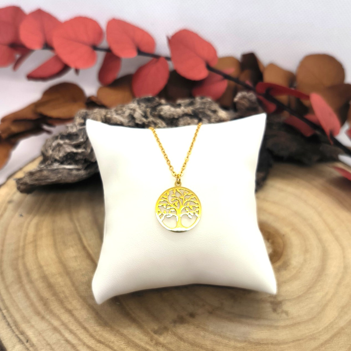 Pendentif arbre de vie en plaqué or - Ether et sens
