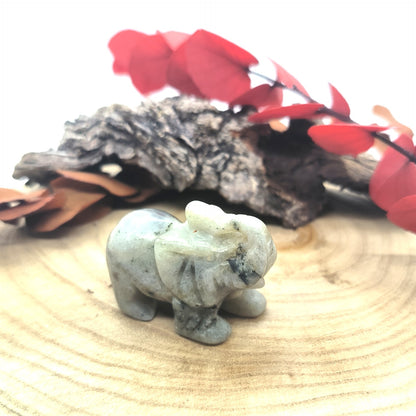 Éléphant en Labradorite - 50 mm
