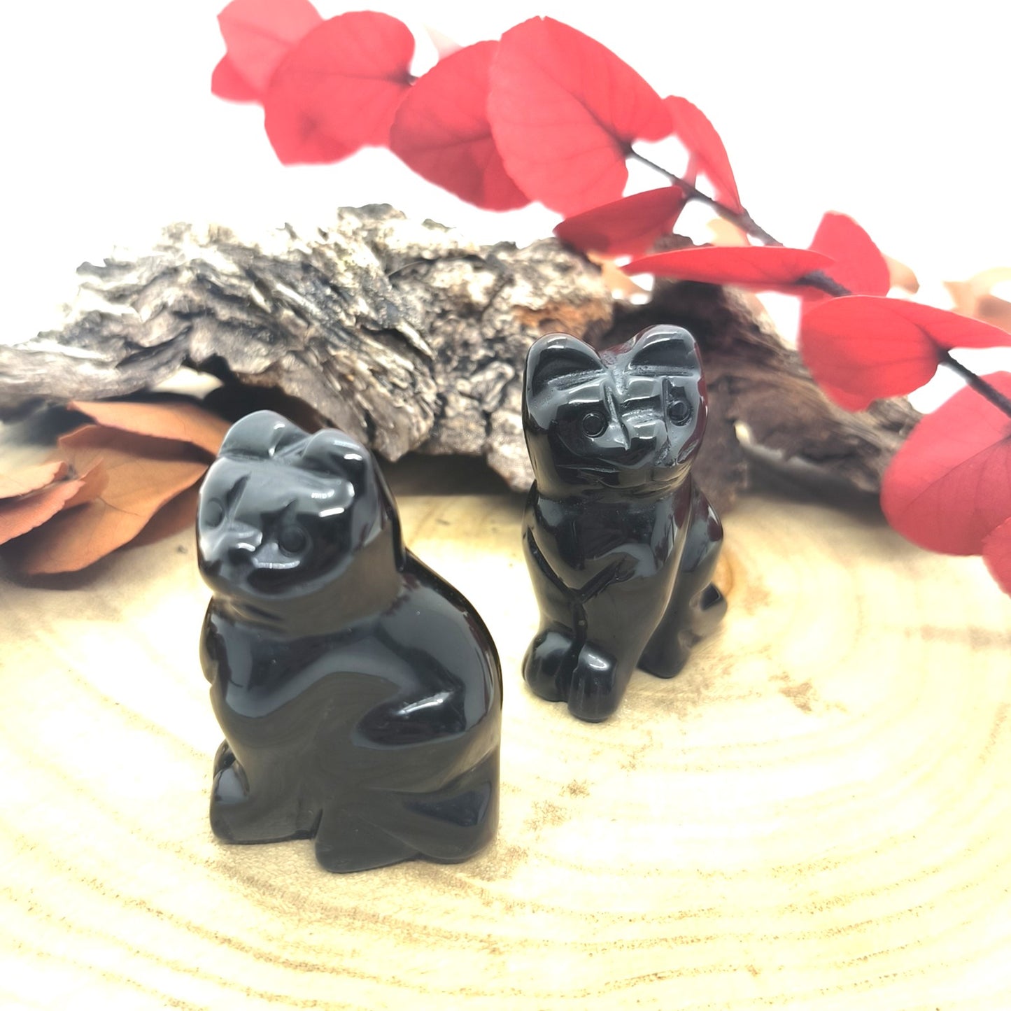 Chat en Obsidienne Noire - 50 mm