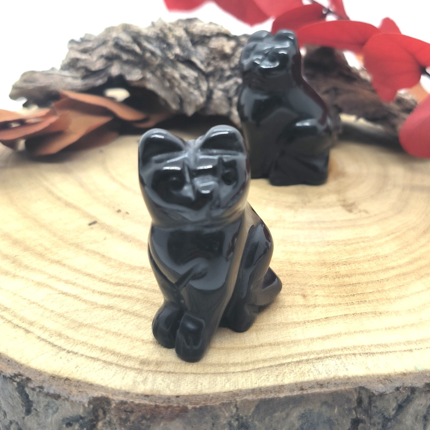 Chat en Obsidienne Noire - 50 mm