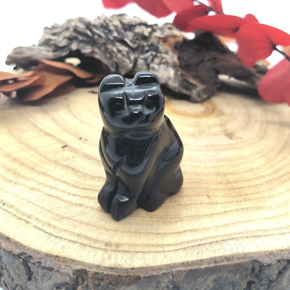 Chat en Obsidienne Noire - 50 mm