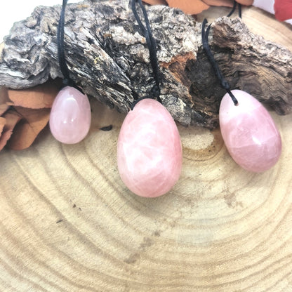 Lot de 3 Œufs de Yoni en Quartz Rose