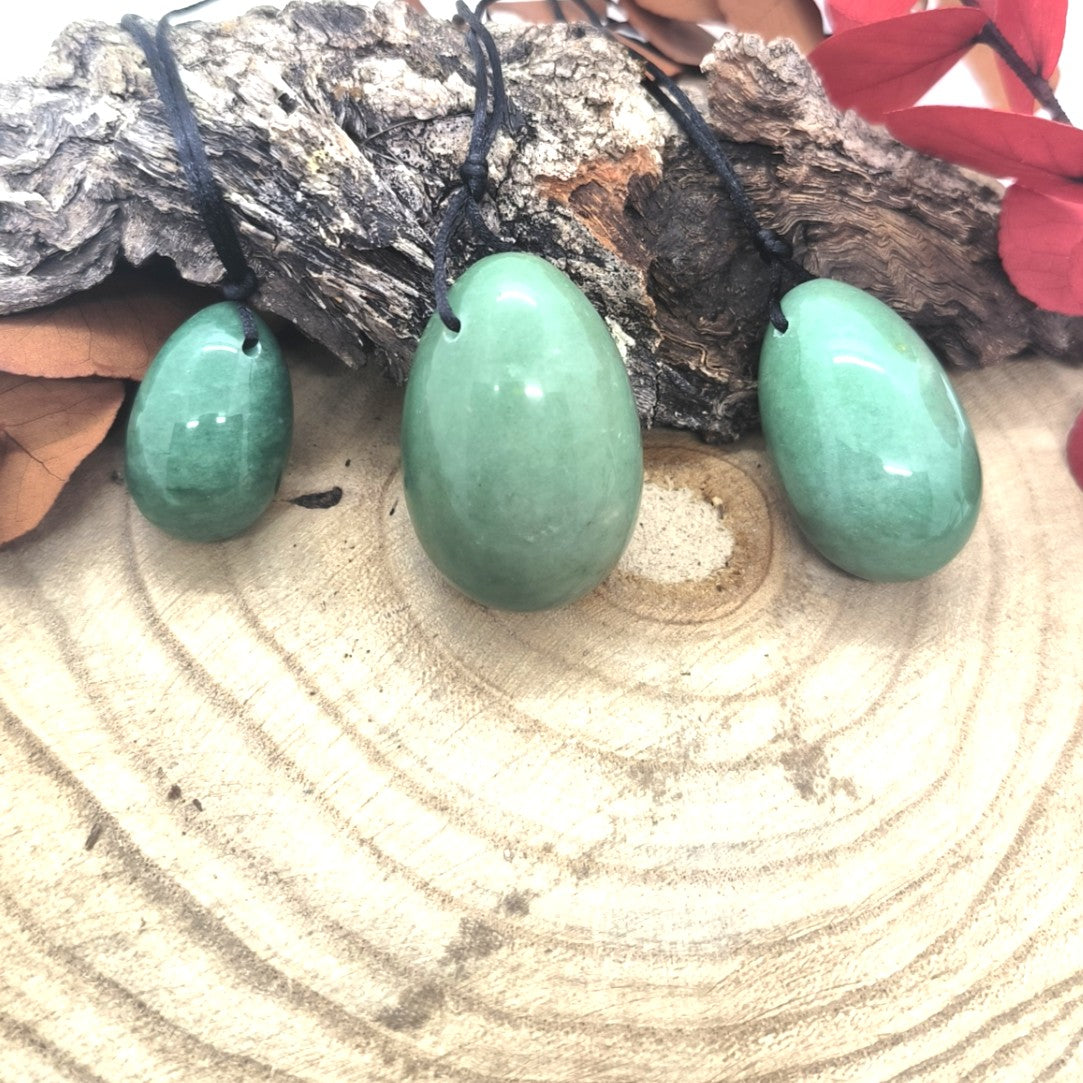 Lot de 3 Œufs de Yoni en Aventurine Verte