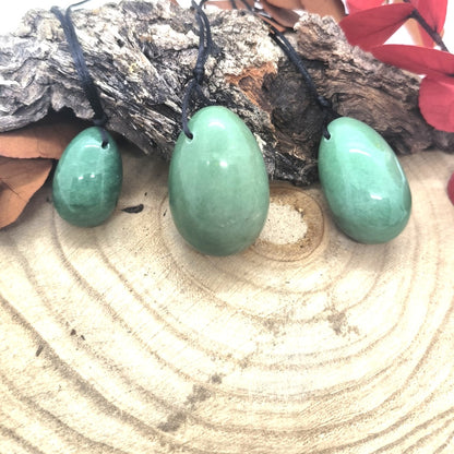 Lot de 3 Œufs de Yoni en Aventurine Verte