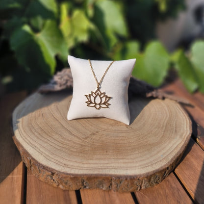 Pendentif Fleur de Lotus - Plaqué or - Ether et sens