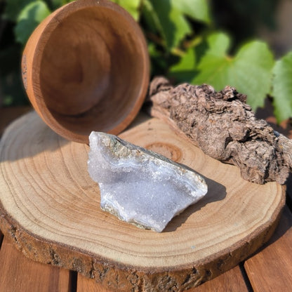 Calcédoine Bleue brute cristallisée - 172g - Pièce Unique