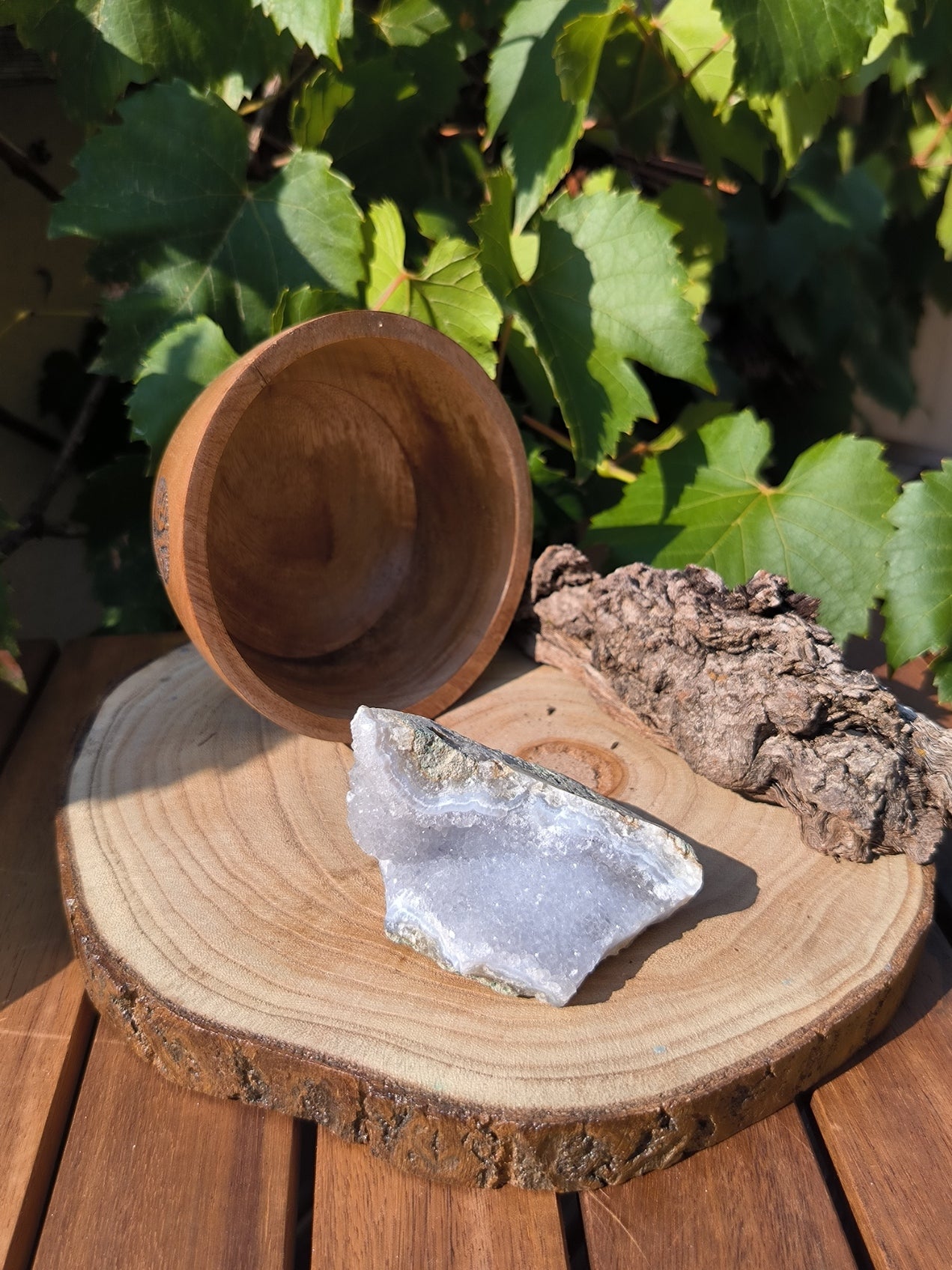 Calcédoine Bleue brute cristallisée - 172g - Pièce Unique
