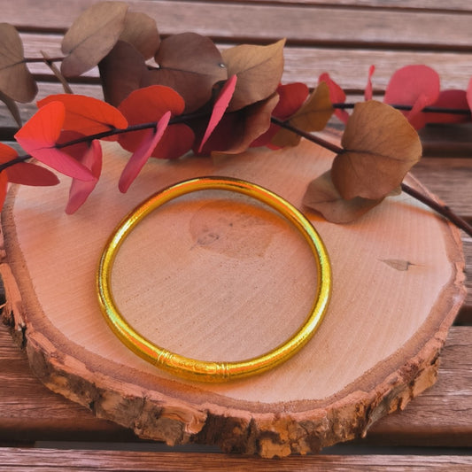 1 Véritable bracelet bouddhiste jonc - doré taille L