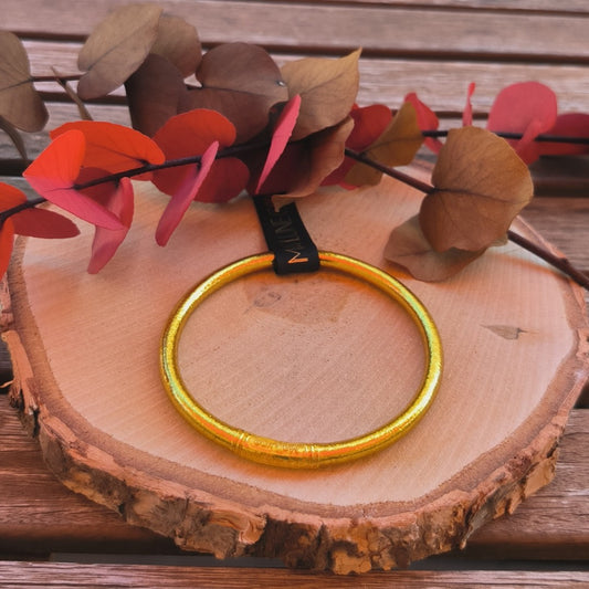 1 Véritable bracelet bouddhiste jonc - doré taille M