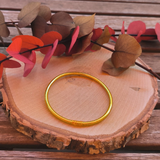 1 Bracelet Jonc bouddhiste traditionnel FIN doré - TAILLE S