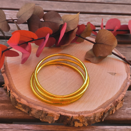 1 Bracelet Jonc bouddhiste traditionnel FIN doré - TAILLE S
