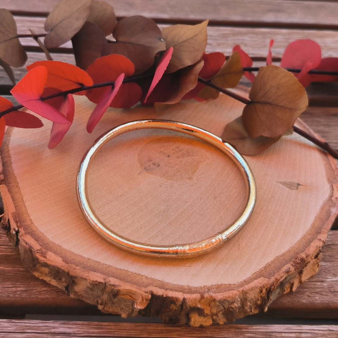 1 Véritable bracelet bouddhiste jonc - or rose taille L - Ether et sens