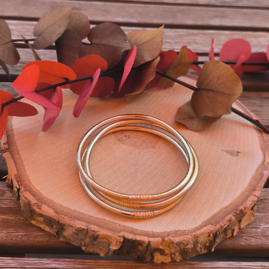 1 Bracelet Jonc bouddhiste traditionnel FIN or rose - TAILLE S