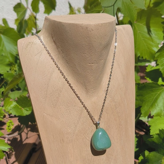 Pendentif pierre roulée AVENTURINE VERTE