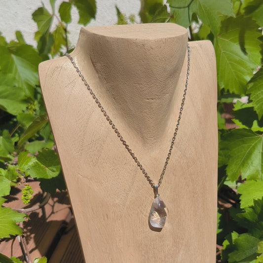 Pendentif Pierre roulée CRISTAL DE ROCHE