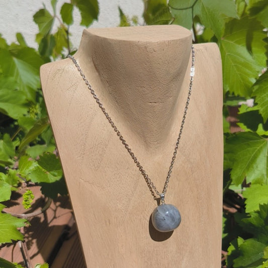 Pendentif pierre roulée LABRADORITE