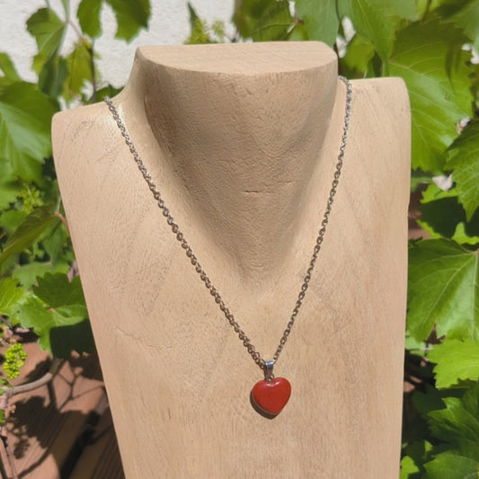 Pendentif Cœur JASPE ROUGE
