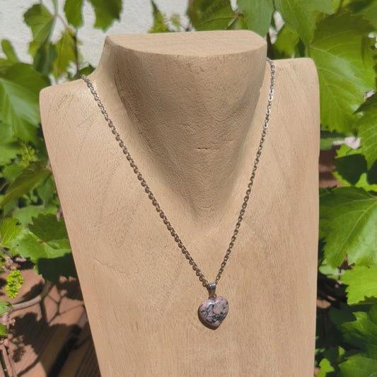 Pendentif Cœur RHODONITE