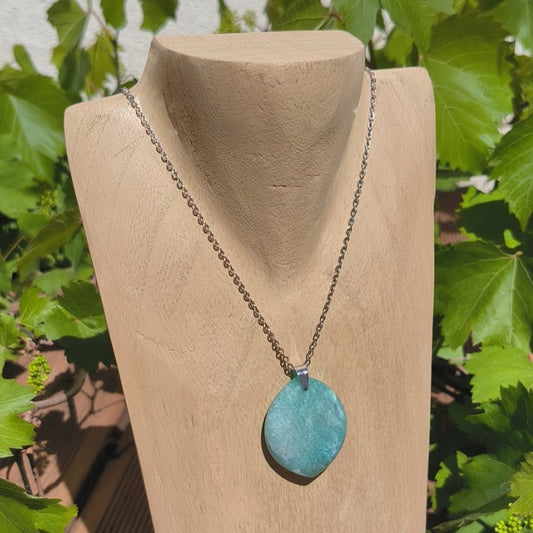 Pendentif pierre plate AMAZONITE