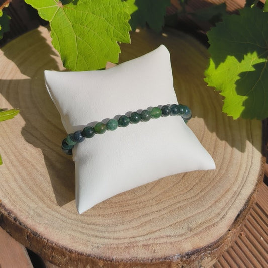 Bracelet Agate Mousse 6mm - Ether et sens
